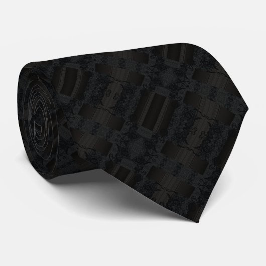 Zwarte Enigma Stropdas (Opgerold)
