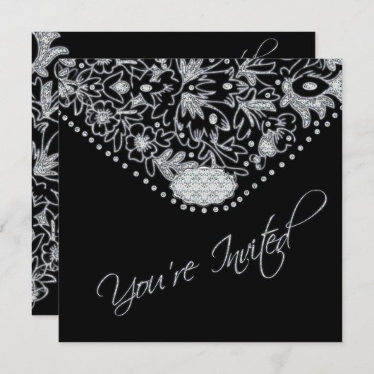 Zwarte envelop - Uitnodiging - Uw keuze (Voorkant / Achterkant)