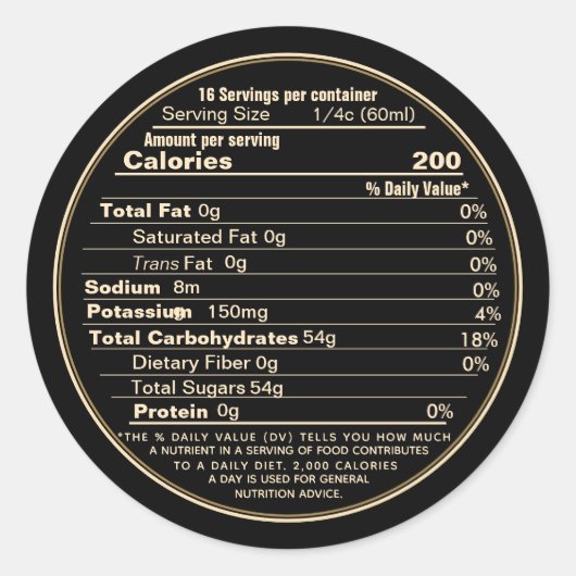 Zwarte esdoornsiroop Grote Voedingsfeiten Label 20 (Voorkant)