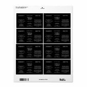 Zwarte Etherische Olie Cosmetische Fles Wrap Etiket (Full Sheet)