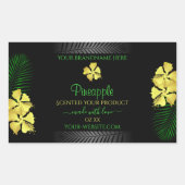 Zwarte Etiket Geel Groen Hawaiian Flowers (Voorkant)
