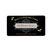 Zwarte Etiket sierhoningpotjes (Voorkant)