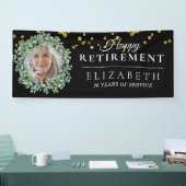 Zwarte Eucalyptus Aangepaste foto Retirement Party Spandoek (Beurs)