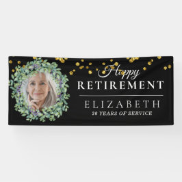 Zwarte Eucalyptus Aangepaste foto Retirement Party Spandoek