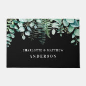 Zwarte eucalyptus greenery elegant deurmat (Voorkant)