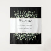 Zwarte Eucalyptus Huwelijksbegroeting  Wandkleed (Voorkant)