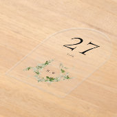 Zwarte Eucalyptus Krans Arch Acryl Tabel Nummer Uitnodigingen (Laagn)