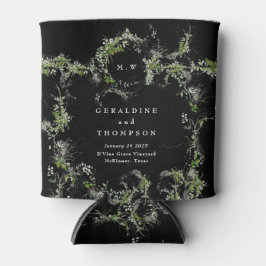 Zwarte Eucalyptus Monogram Huwelijkscadeau Premium Blikjeskoeler