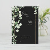 Zwarte EucalyptusVrijgezellenfeest Kaart (Staand voorkant)