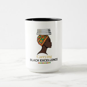 Zwarte Excellentie Dragen - Kente Hoofddoek Boeken Mok