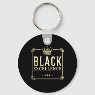 Zwarte Excellentie Gouden Kroon Als Cadeau Zwarte Sleutelhanger