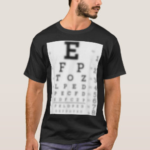 ZWARTE EYE CHART VISION TESTFUNNY JOKE EYEGLASSEN T-SHIRT