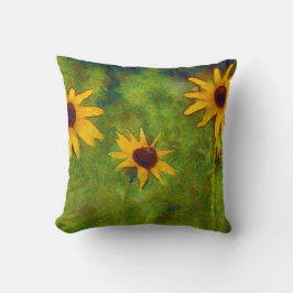 Zwarte Eyed Susan Artwork Throw Pillow Kussen