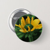 Zwarte Eyed Susan op Groene Bloem Ronde Button 5,7 Cm (Voorkant /achterkant)