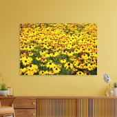 Zwarte Eyed Susans Diptiek Canvas Afdruk (Insitu (Woonkamer))