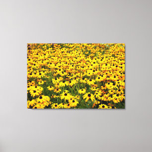 Zwarte Eyed Susans Diptiek Canvas Afdruk