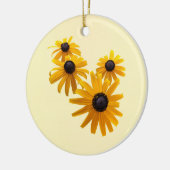 Zwarte Eyed Susans Hart Keramisch Ornament (Links)