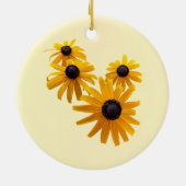 Zwarte Eyed Susans Hart Keramisch Ornament (Achterkant)
