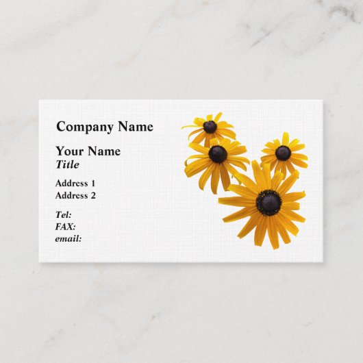 Zwarte Eyed Susans Hart Visitekaartje (Voorkant)