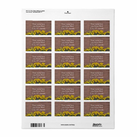 Zwarte Eyed Susie Labels (Full Sheet)