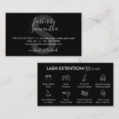 Zwarte Eyelash-verlengproducten nazorg Visitekaartje (Voorkant / Achterkant)