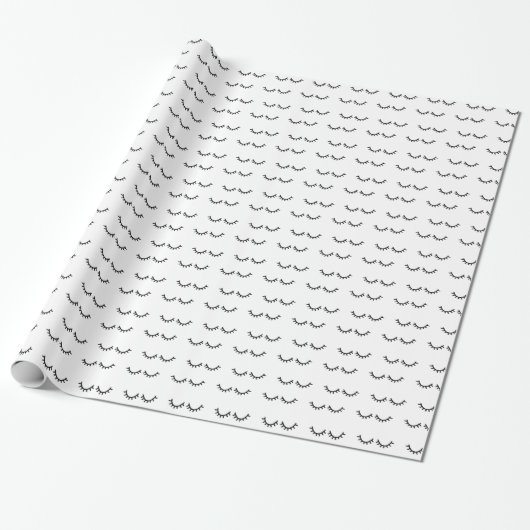 Zwarte Eyelashes Cadeaupapier (Uitgerold)