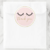 Zwarte Eyelashes Dank u Ronde Sticker (Tas)