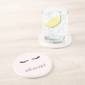 Zwarte Eyelashes Hallo Prachtig Zandsteen Onderzetter (Zijkant)