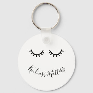 Zwarte Eyelashes Kindness Matters Sleutelhanger
