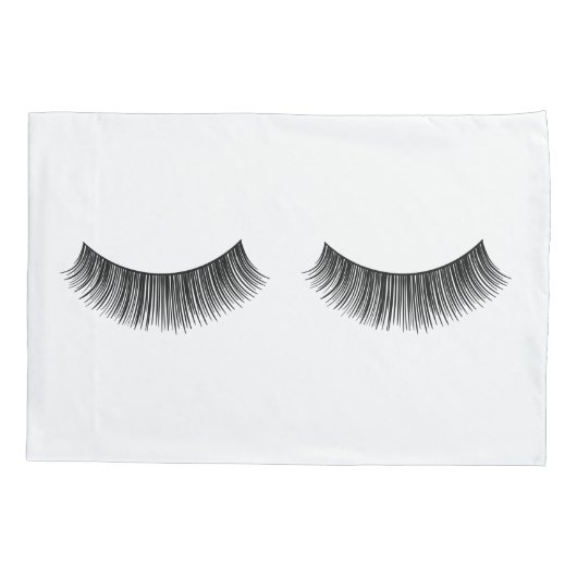 Zwarte Eyelashes op wit Kussensloop (Achterkant-Links)