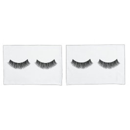 Zwarte Eyelashes op wit Kussensloop