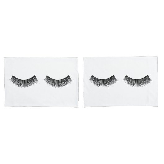 Zwarte Eyelashes op wit Kussensloop (Voorkant-Set)