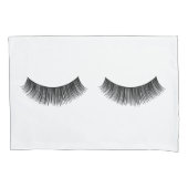 Zwarte Eyelashes op wit Kussensloop (Voorkant-Links)