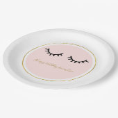 Zwarte Eyelashes Papieren Bordje (Gekanteld)