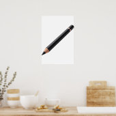 Zwarte eyeliner potlood make-upillustratie poster (Keuken)