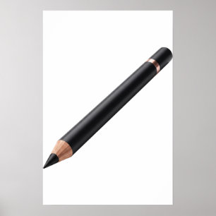 Zwarte eyeliner potlood make-upillustratie poster