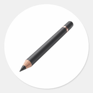 Zwarte eyeliner potlood make-upillustratie ronde sticker