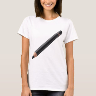 Zwarte eyeliner potlood make-upillustratie t-shirt