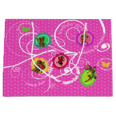 Zwarte Fairies Birthday Large Cadeautasje (Voorkant)