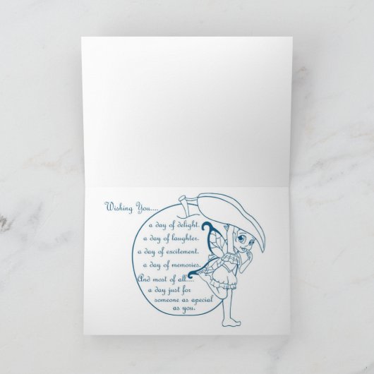 Zwarte Fairy Groene Apple Verjaardag Kaart (Binnen)