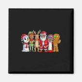 Zwarte familie kerst afro afro afro american santa magneet (Voorkant)