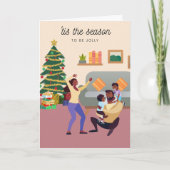 Zwarte Familie Kerst Kaart 006 (Voorkant)