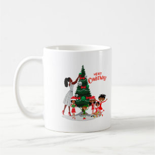 Zwarte Familie Kerstmis Mok