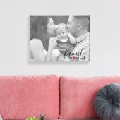 Zwarte Familie Oost. Jaar met foto van Red Heart Canvas Afdruk (Insitu (Woonkamer))