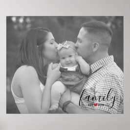 Zwarte Familie Oost. Jaar met foto van Red Heart Poster