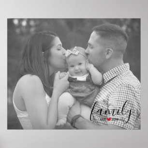 Zwarte Familie Oost. Jaar met foto van Red Heart Poster