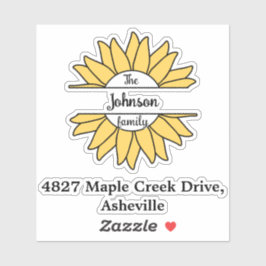 Zwarte familienaam en adres mailbox gepersonalisee sticker