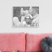 Zwarte familienaam Oost. Year Red Heart Family Fot Canvas Afdruk (Insitu (Woonkamer))