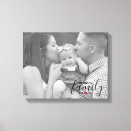 Zwarte familienaam Oost. Year Red Heart Family Fot Canvas Afdruk