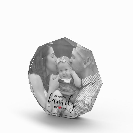 Zwarte familienaam Oost. Year Red Heart Family Fot Fotoblokken (Rechts)